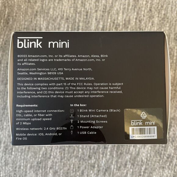 Blink Mini Indoor Plug-in HD Smart Security Camera Black  *New In Box* - Picture 6 of 6